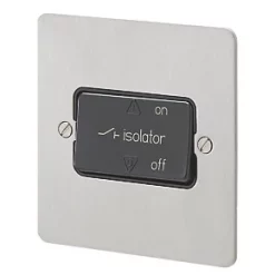 Budget ✔️ MK Edge 10A 1-Gang 3-Pole Fan Isolator Switch Brushed Stainless Steel with Black Inserts 😍