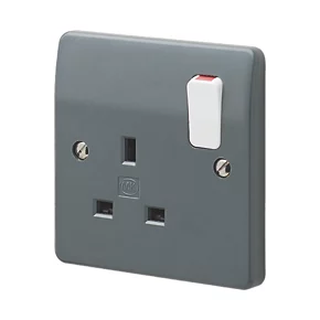 Discount ✨ MK Logic Plus 13A 1-Gang DP Switched Plug Socket Grey with White Inserts ⌛ 3 Discount ✨ MK Logic Plus 13A 1-Gang DP Switched Plug Socket Grey with White Inserts ⌛