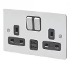 Cheapest ๐ MK Edge 13A 2-Gang DP Switched Socket + 2A 2-Outlet Type A USB Charger Polished Chrome with Black Inserts ๐ 1 Cheapest ๐ MK Edge 13A 2-Gang DP Switched Socket + 2A 2-Outlet Type A USB Charger Polished Chrome with Black Inserts ๐ -Deals Sockets Store 900HX P