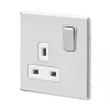 Best Pirce 👍 MK Aspect 13A 1-Gang DP Switched Plug Socket Polished Chrome with White Inserts 🔔 1 Best Pirce 👍 MK Aspect 13A 1-Gang DP Switched Plug Socket Polished Chrome with White Inserts 🔔 -Deals Sockets Store 916FF P