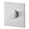 New ✨ MK Aspect 1-Gang 2-Way Dimmer Switch Brushed Stainless Steel ???? -Deals Sockets Store 958FF P