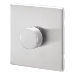 New ✨ MK Aspect 1-Gang 2-Way Dimmer Switch Brushed Stainless Steel ????