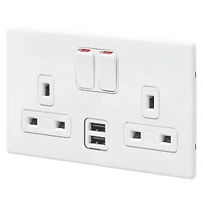 Wholesale โญ MK Aspect 13A 2-Gang DP Switched Socket + 2A 2-Outlet Type A USB Charger White with Colour-Matched Inserts ๐งจ 3 Wholesale โญ MK Aspect 13A 2-Gang DP Switched Socket + 2A 2-Outlet Type A USB Charger White with Colour-Matched Inserts ๐งจ